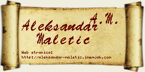 Aleksandar Maletić vizit kartica